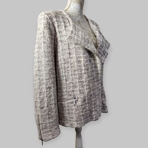 Chico's Tweed Moto Holiday Shimmer Jacket Size XXL